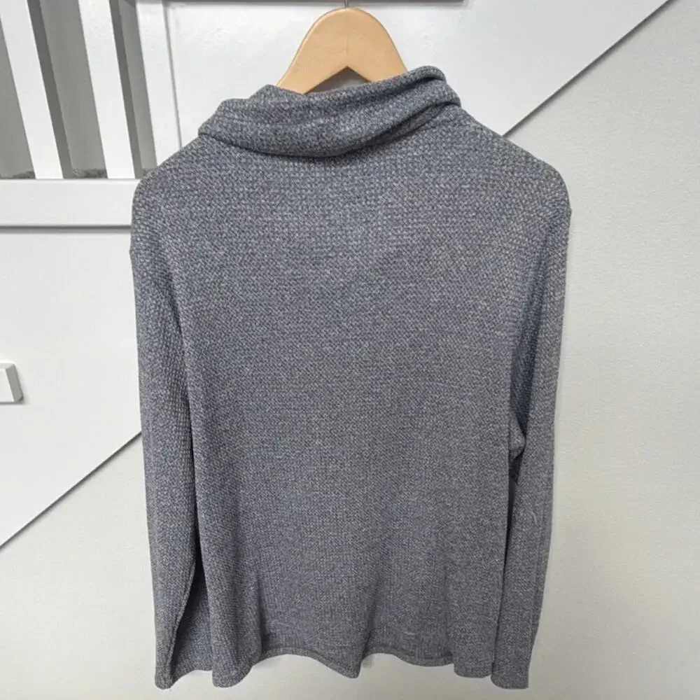 Alfani Gray Knit Cowl Neck Pullover Sweater Men’s Size L Long Sleeve